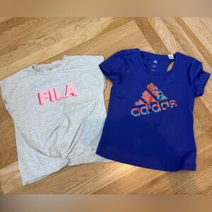 ADIDAS and FILA Girls' size 5 Climalite Tank and T shirt bundle